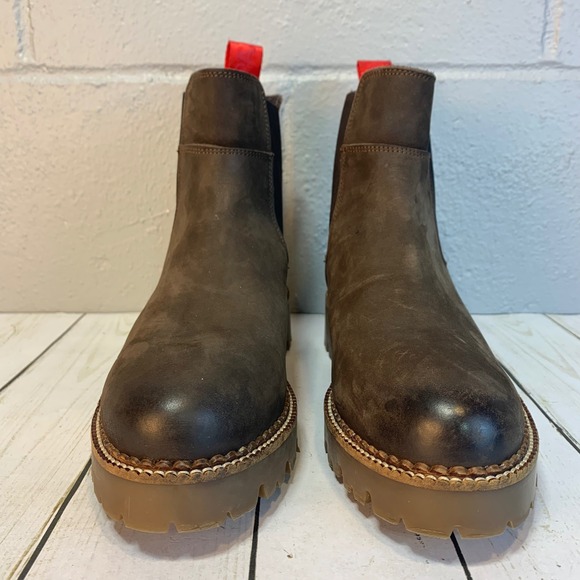 Pajar Brown Ankle Boots with Red Accents - Picture 6 of 9